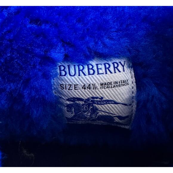 Burberry NWT Blue/Black Shearling Embellished Suede Creeper Boot main image 9